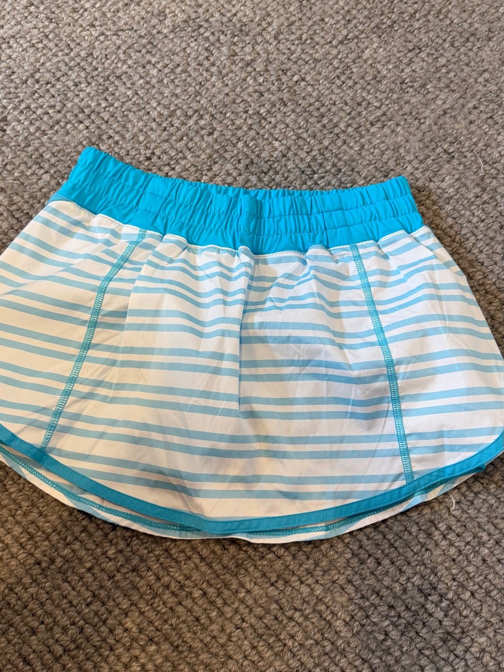 Lululemon Striped Aqua and White Active Skort - Women's